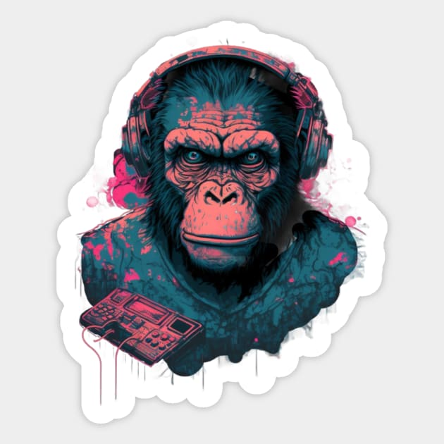 Get the Funky Look with Monkey T-shirts Sticker by kanisky